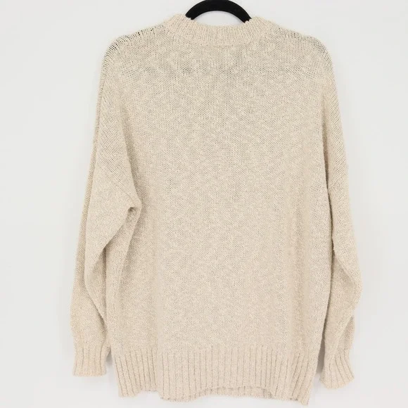 Jenni Kayne Cruise Cocoon Crewneck Chunky Knit Sweater Size XS Oatmeal Casual